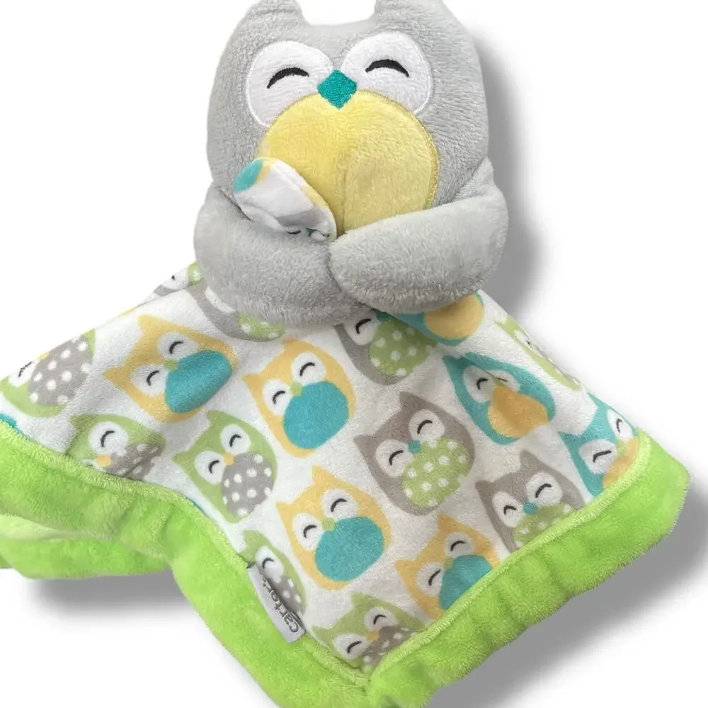 Carters Owl Lovey Security Blanket Soother Plush 67039 Sage Green Nursery 14